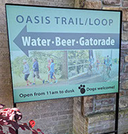 Extra large sign with extra large metal sign frame